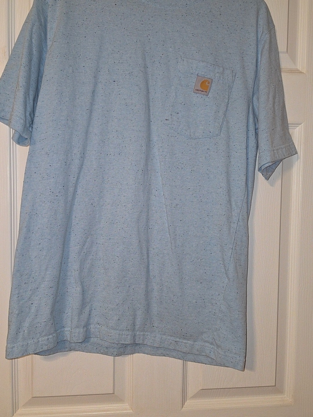 Carhartt Men's Speckled Light Blue Pocket Tee